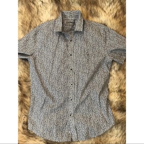 Express Other - ➕➕ express navy/white floral button up shirt ➕➕